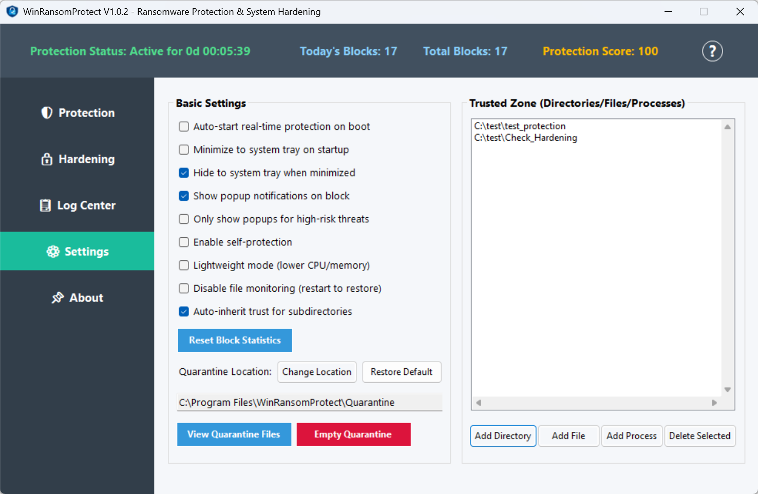 WinRansomProtect feature 5