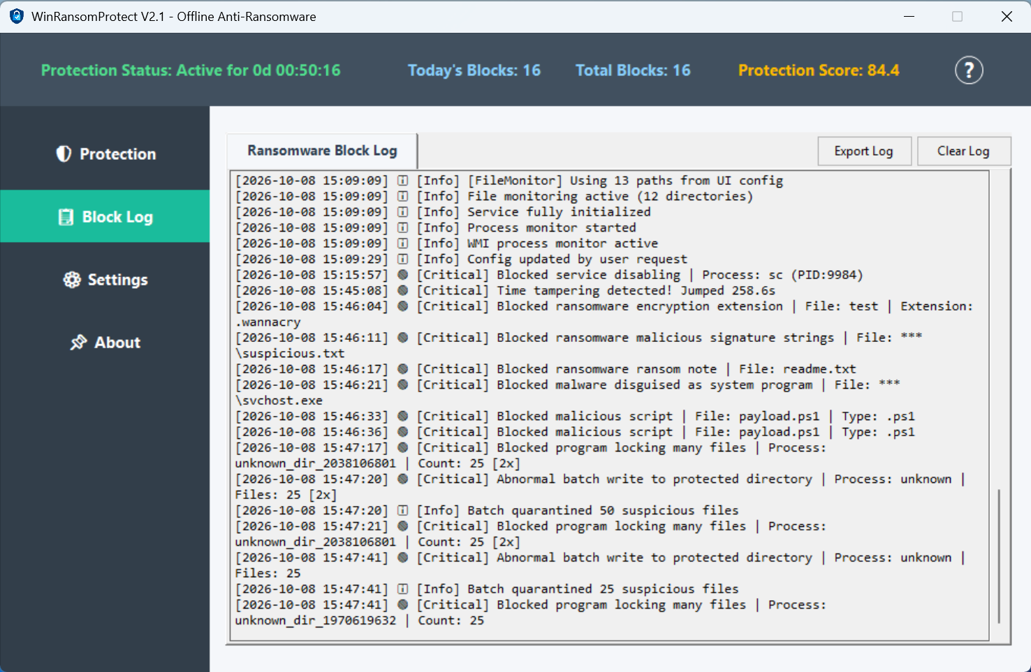 WinRansomProtect protection rules